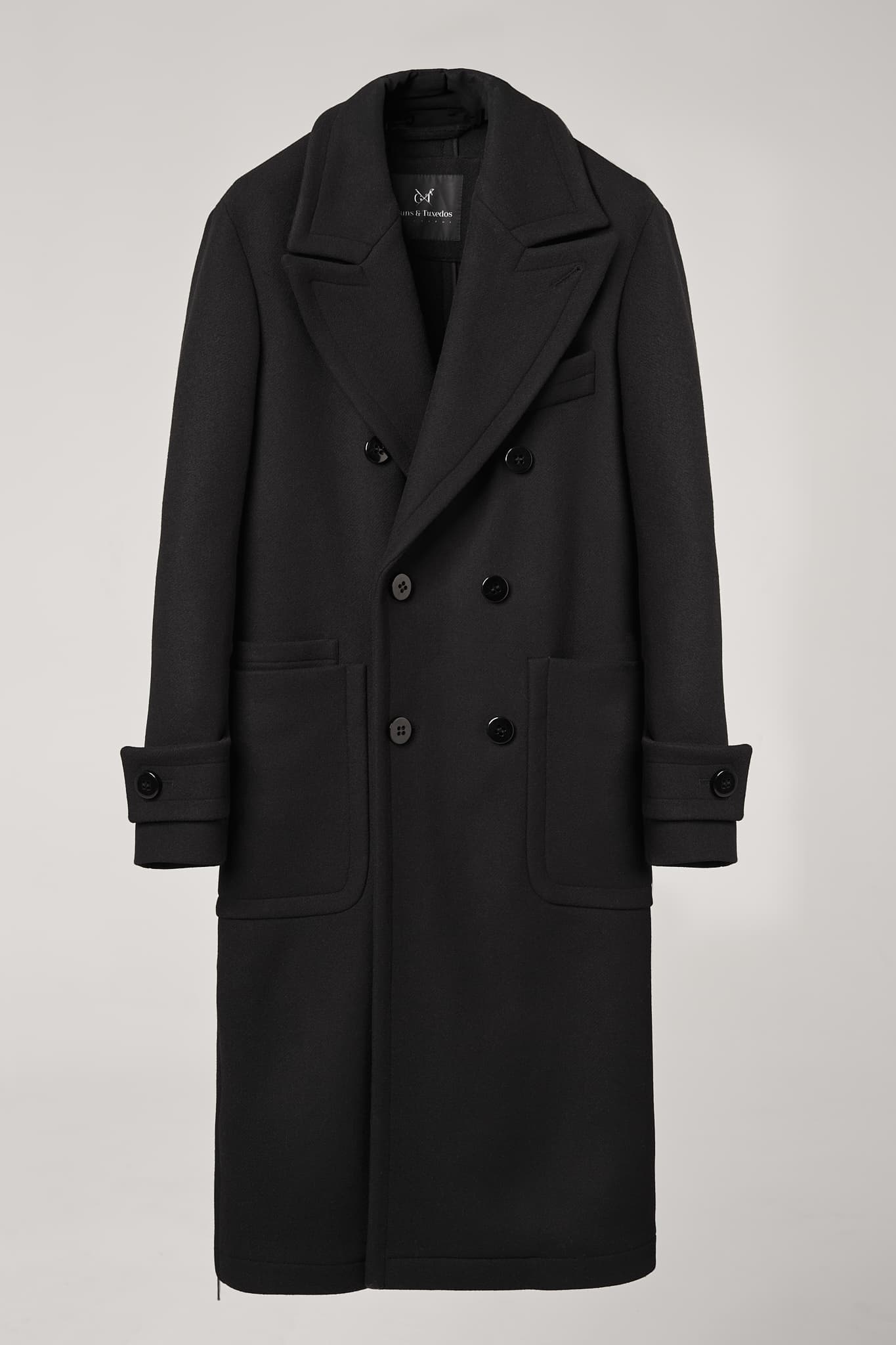 LONG FLARED COAT BLACK