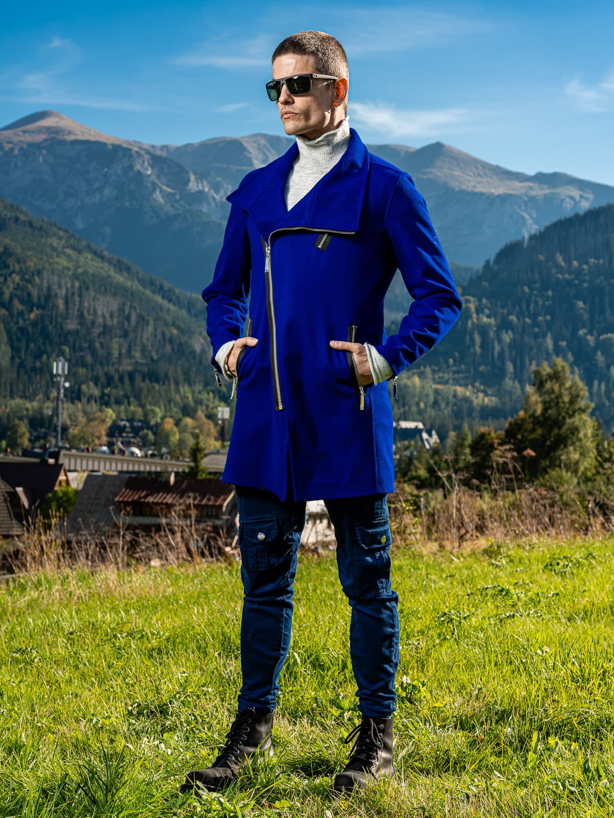 JACKS FURY COAT COBALT