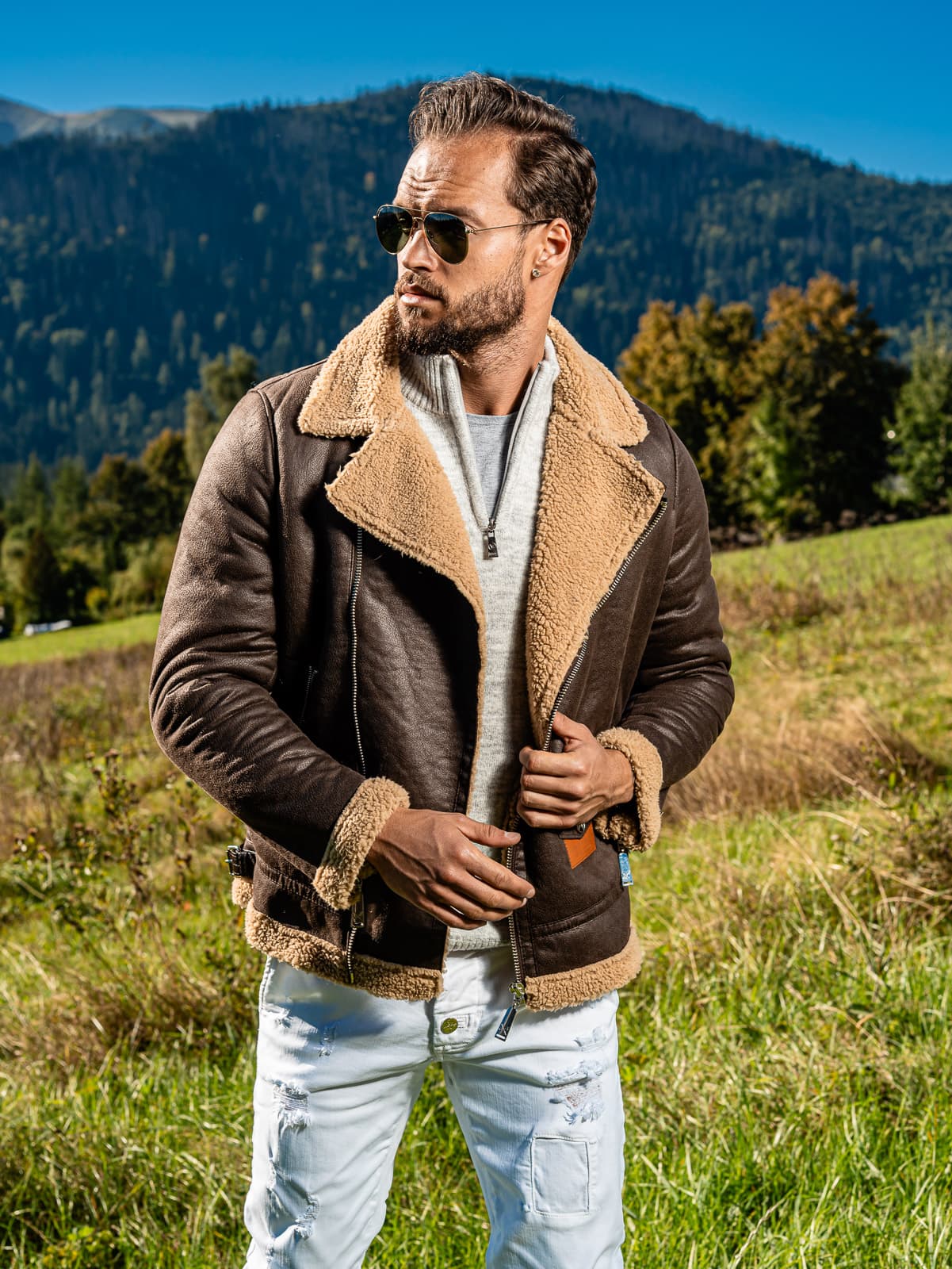 SNOW SHEARLING JACKET BROWN