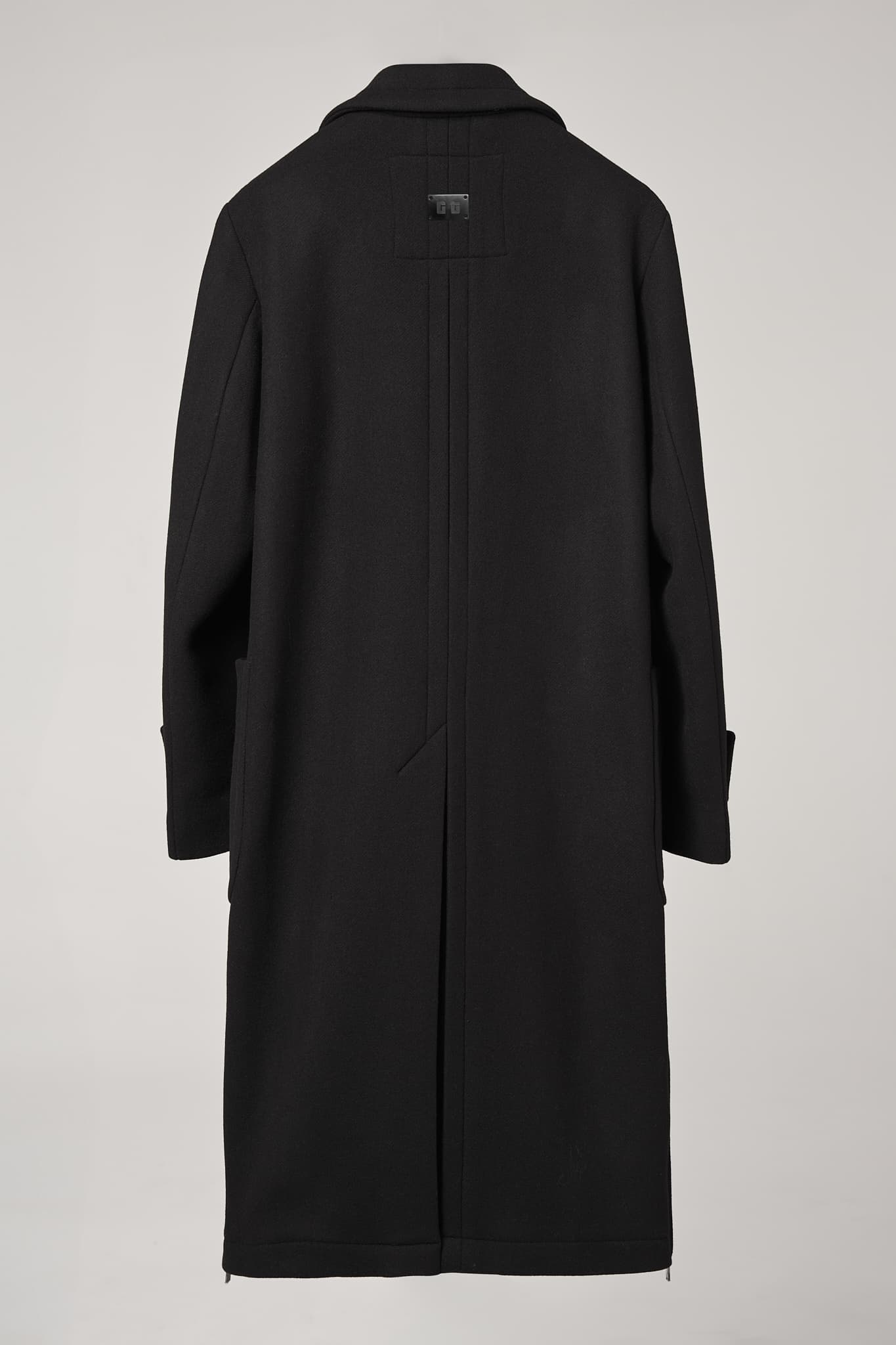 LONG FLARED COAT BLACK