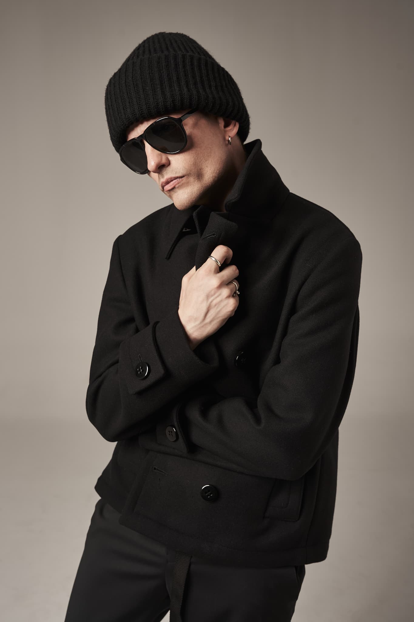 PEA COAT JACKET BLACK