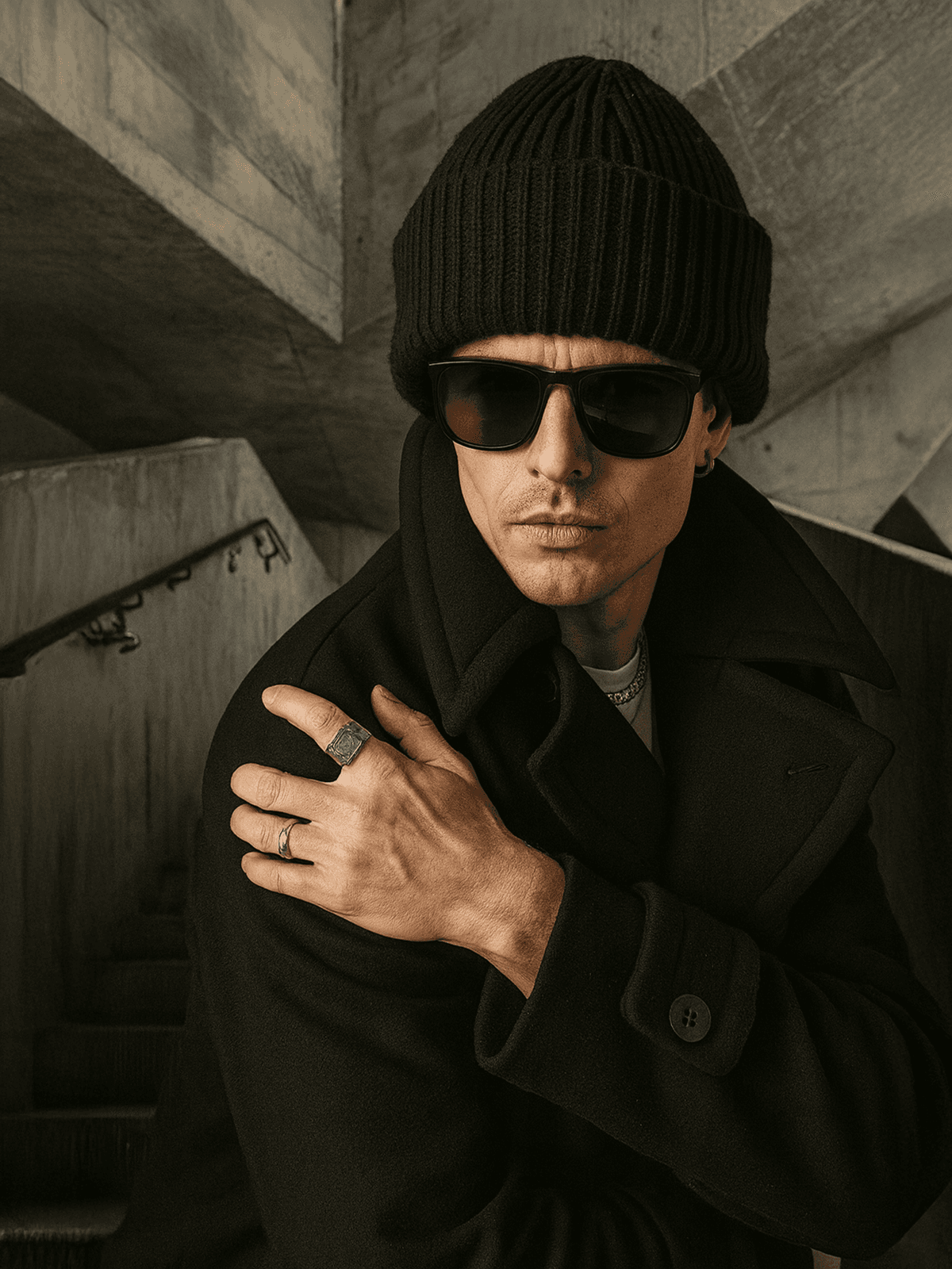 PEA COAT JACKET BLACK